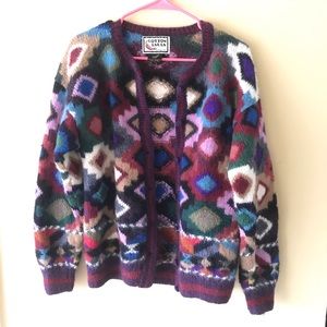 Handmade Vintage colorful alpaca sweater